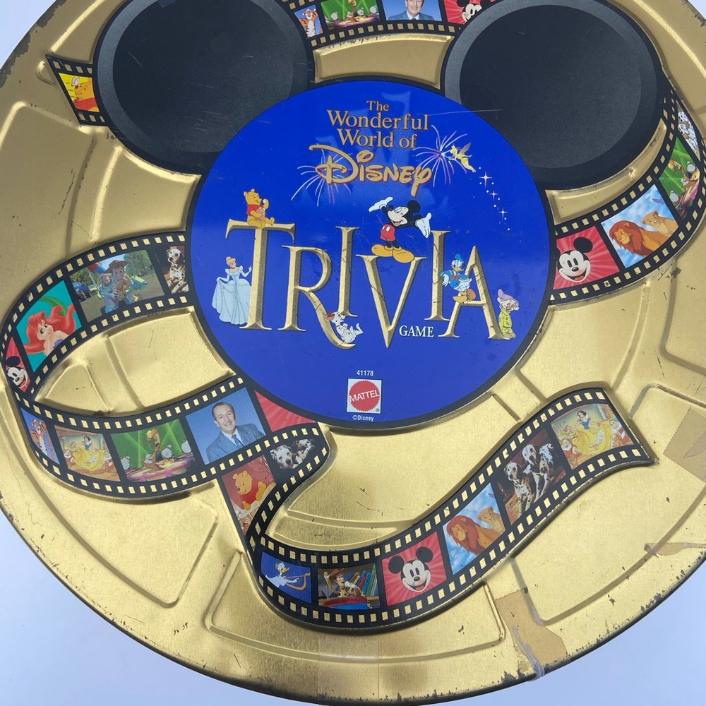 Disney Gold Trivia Game Tin with Iconic Characters